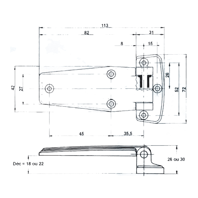 Charnière pour portillons