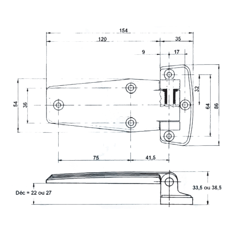 Charnière pour portillons