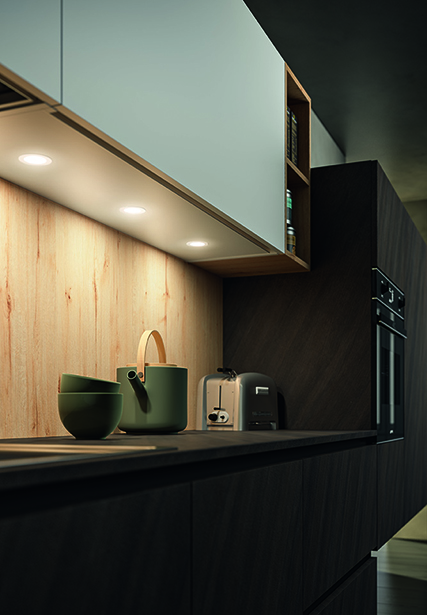 Spot LED encastré noir 24V 