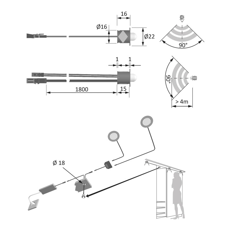 Detecteur de mouvement 12V