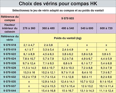 Verin à gaz Lift Advanced pour compas
