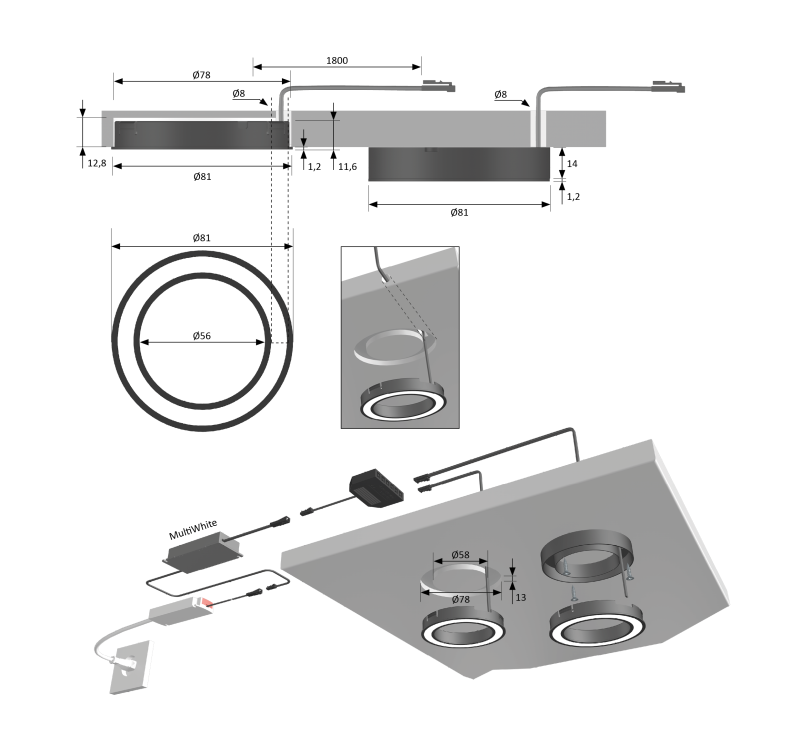Spot LED circulaire encastrable