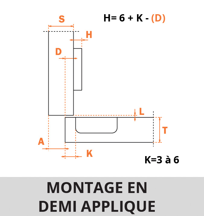 Charnière invisible PUSH Salice 200