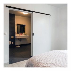 Kit complet de garniture, rail et accessoires, pour porte coulissante de séparation en bois - ARLU