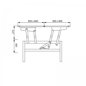 Ferrure pour table basse transformable à 2 plateaux pliants - ITAR